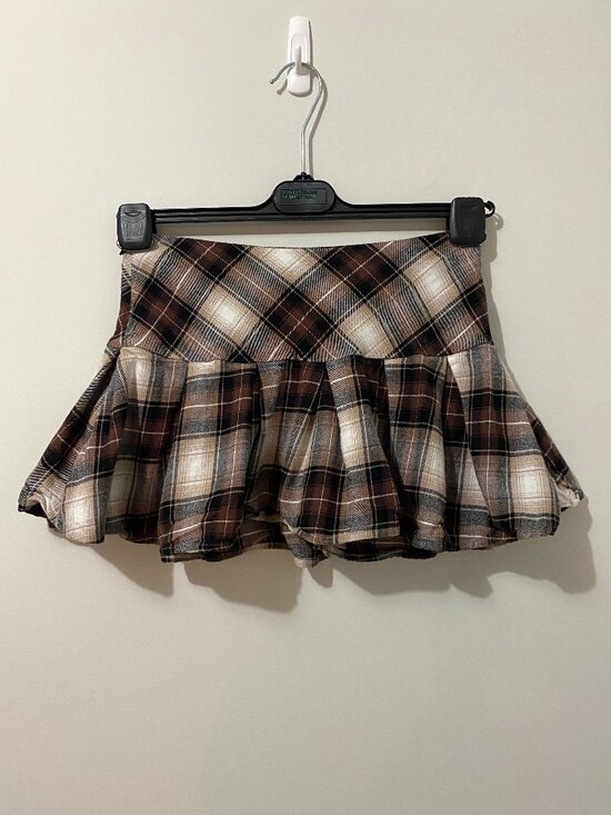 Rewash Dresses & Skirts - Y2K Style Micro Mini Skirt Plaid Preppy Fall Academia 90s Coquette Tartan Grunge